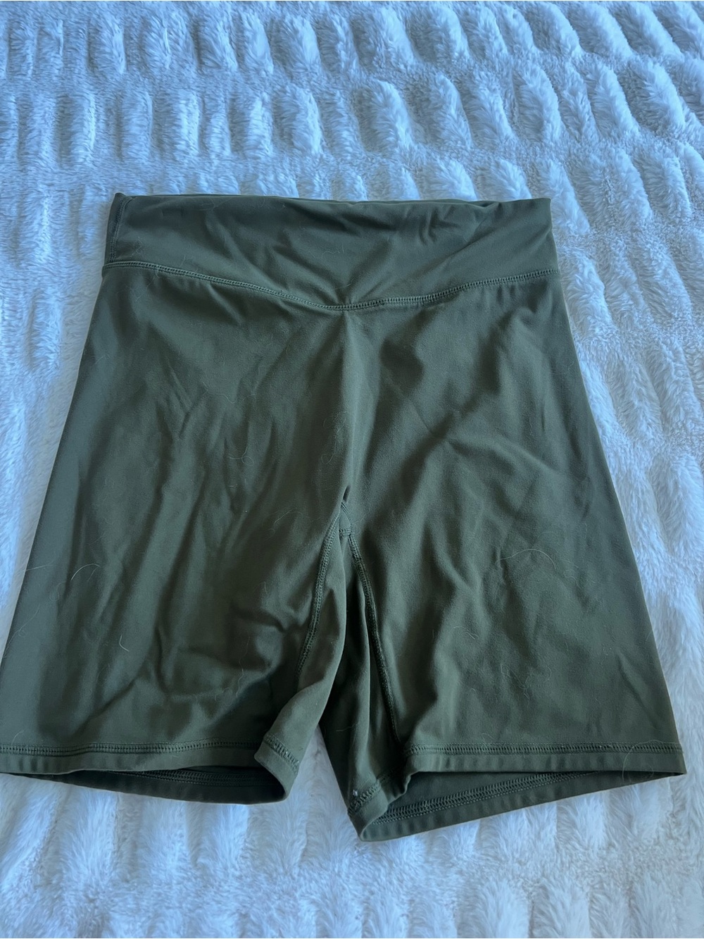 High-Rise Olive Green Women's Athletic Bike Shorts